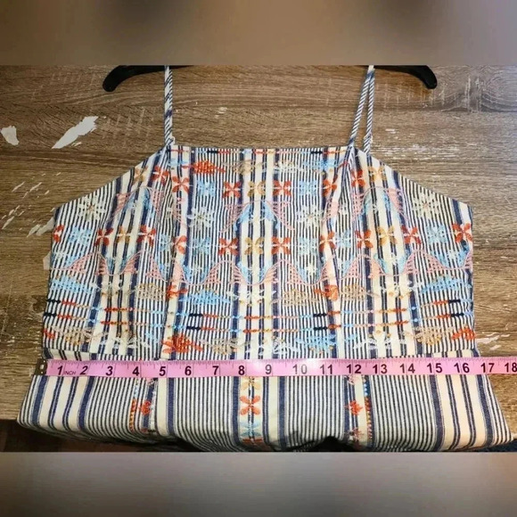 NWOT Altar'd State Floral Embroidered Striped Spaghetti Strap Mini Dress L - Picture 8 of 8